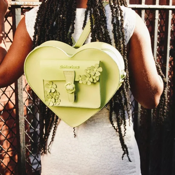 Dr. Martens Neon Green 3D Floral Heart purse convertible cross body and backpack - Picture 10 of 10